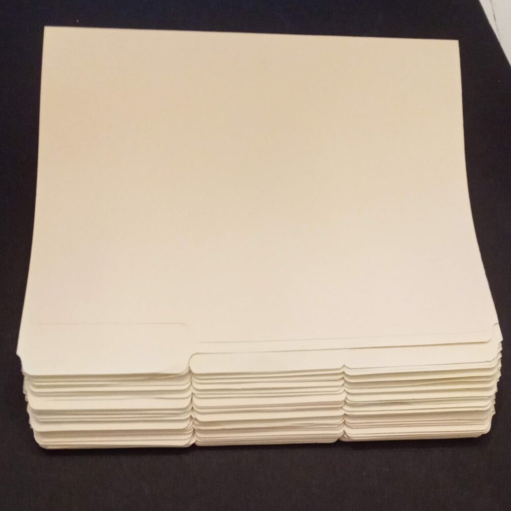 Pendaflex Manila File Folders GOOD USED LOT of 85 Letter Size Manila 1/3-Cut Tab